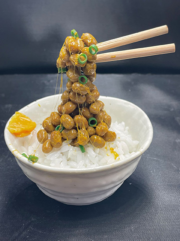 本物と見間違うほど精巧な食品サンプル作りにチャレンジ。デコレーションが楽しいパフェやケーキ（各￥1,870～）のほか、納豆ご飯やイクラ丼（各￥3,740）などバリエーションが豊富。でき上がった作品は飾って楽しんで。